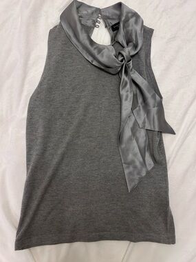 Banana Republic Gray Pencil Skirt with Satin Tie